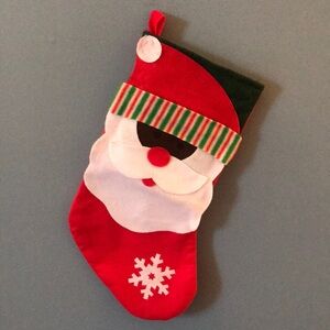 NWOT Red felt Santa Claus Stocking fireplace Christmas holidays present kids